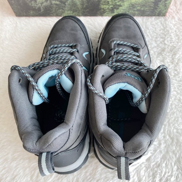 Avalanche Ridge Women's Breathable Hiking Boots, Speed-lace, Gray/Blue, Size 8 - Picture 7 of 10